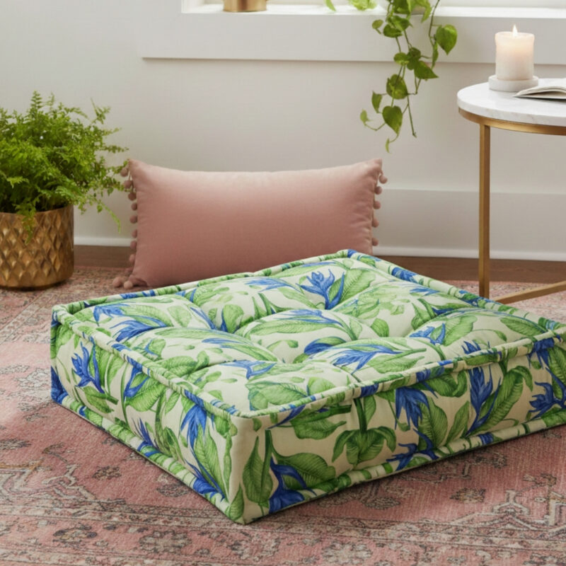 Almofada Futon - 50x50 - Flor Azul
