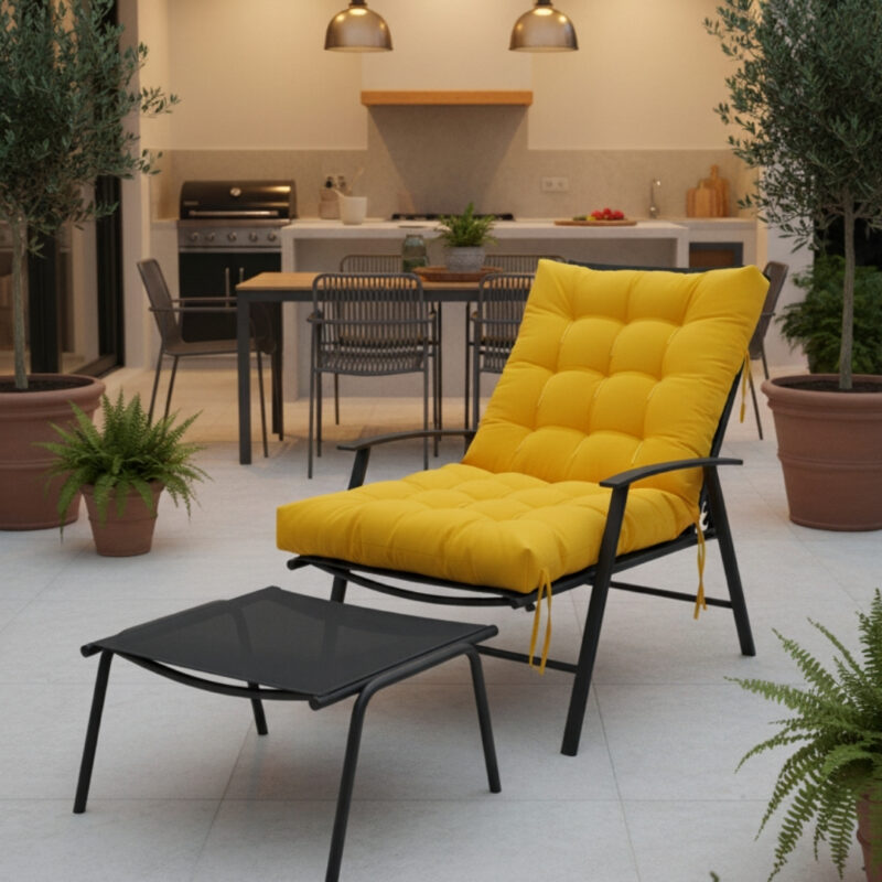 Espreguiçadeira Futon - 115x50 - Liso Amarelo