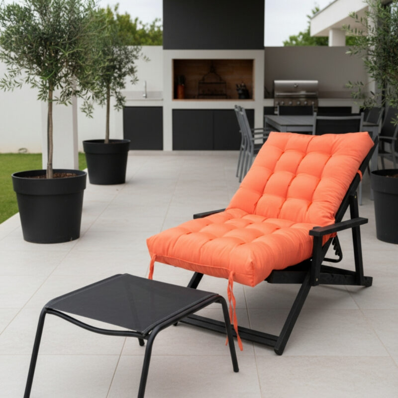 Espreguiçadeira Futon - 115x50 - Liso Laranja
