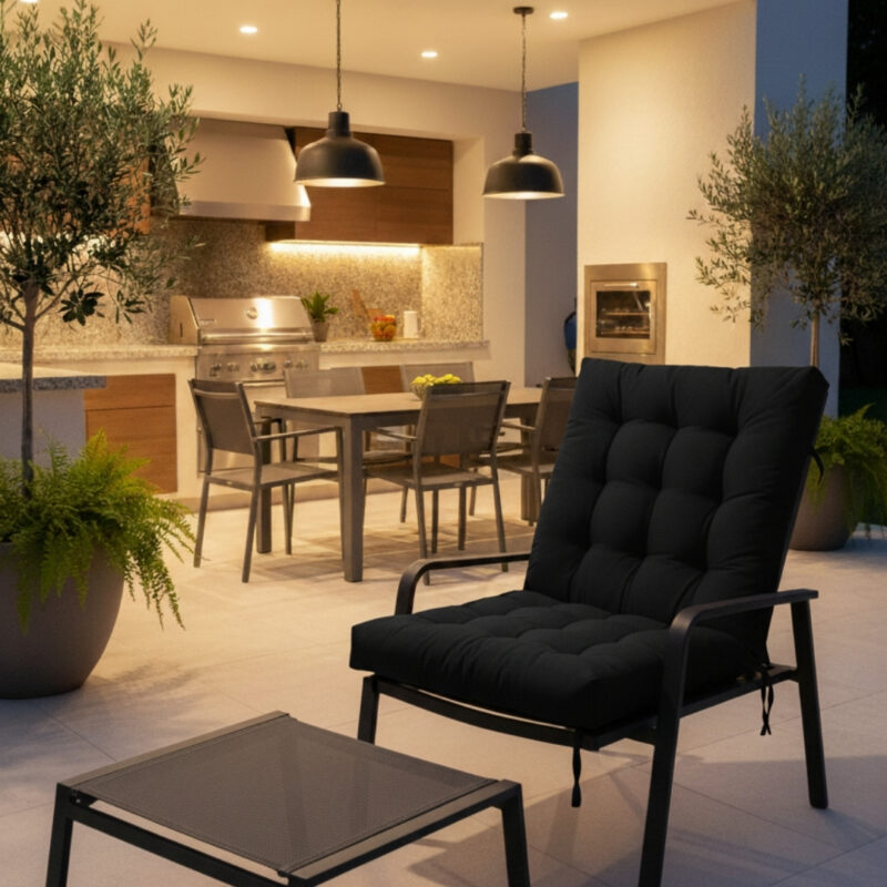 Espreguiçadeira Futon - 115x50 - Liso Preto