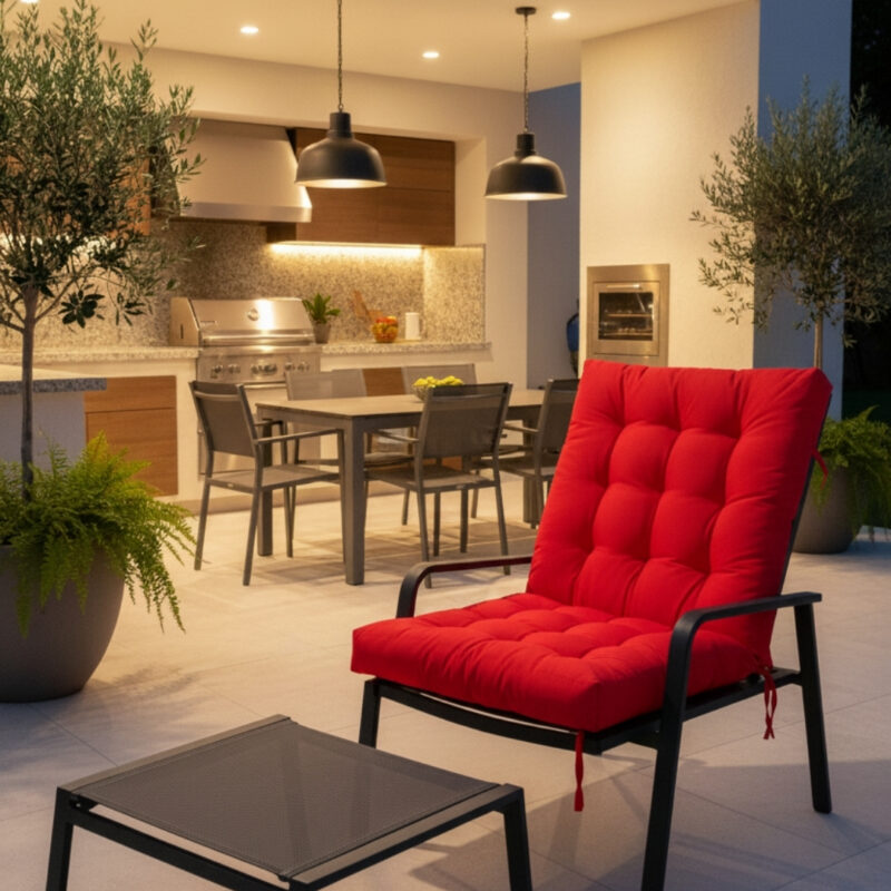 Espreguiçadeira Futon - 115x50 - Liso Vermelho