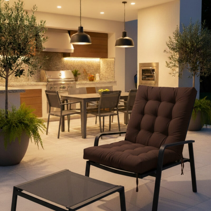 Espreguiçadeira Futon - 115x50 - Liso Marrom